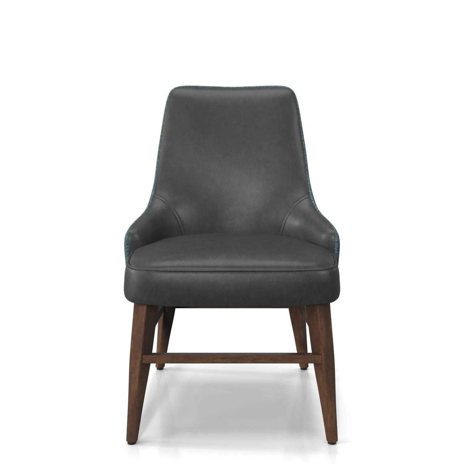 Leather Fabric Wood Base Dining Chair PBR 3D Model_04
